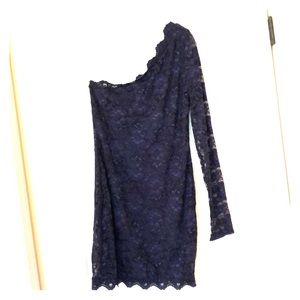 One shoulder lace dress